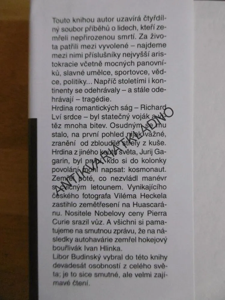 TRAGÉDIE SLAVNÝCH, LIBOR BUDÍNSKÝ, **an
