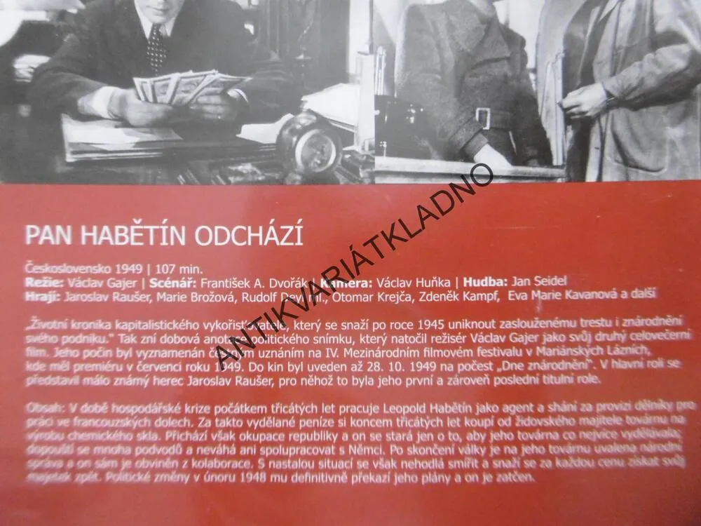 PAN HABĚTÍN ODCHÁZÍ., DVD FILM ČR 1949