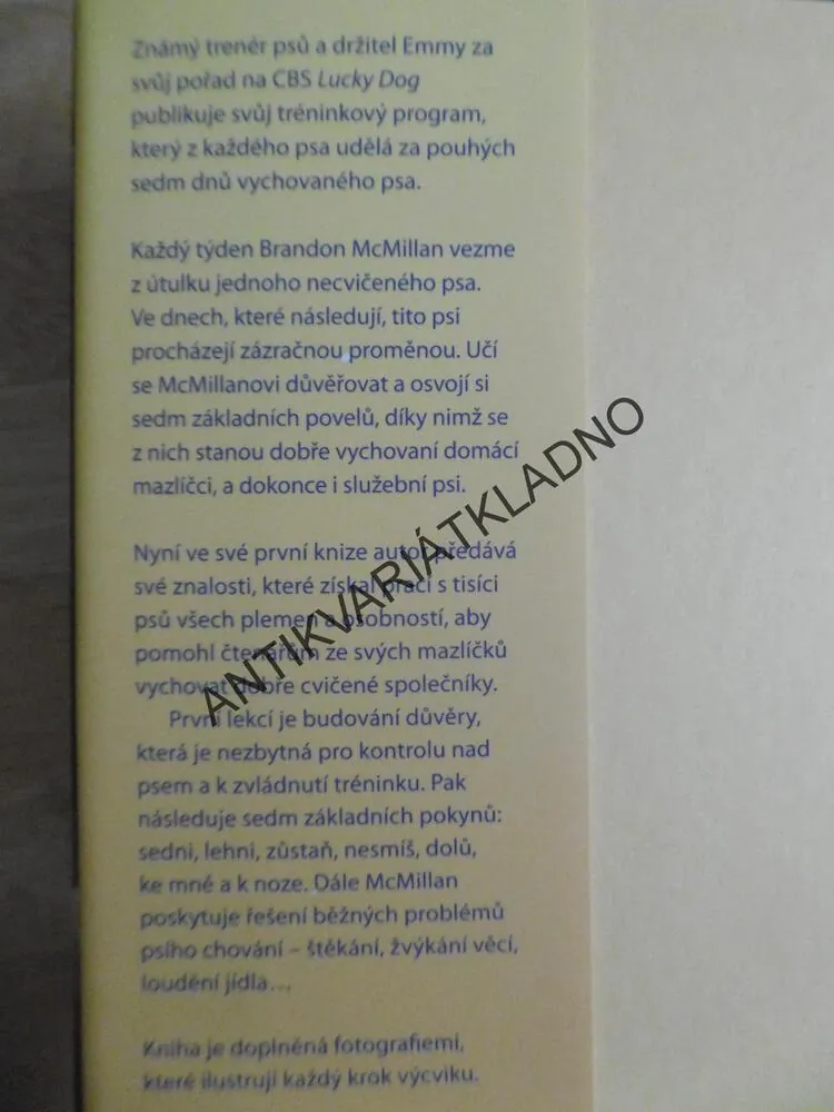 ŠŤASTNÝ PES, BRANDON MCMILLAN,VÝCHOVA, PES, **an