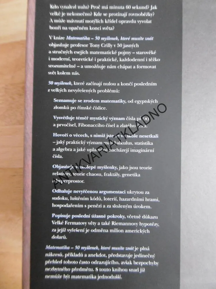 MATEMATIKA 50 MYŠLENEK, KTERÉ MUSÍTE ZNÁT, TONY CRILLY, 