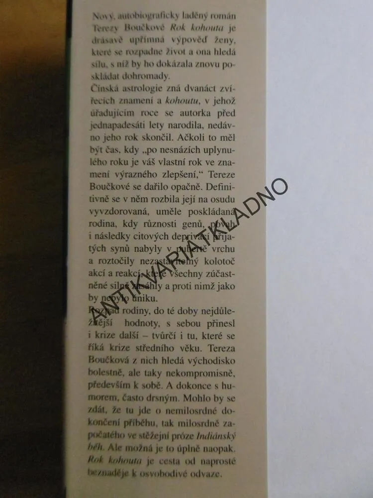 ROK KOHOUTA, TEREZA BOUČKOVÁ, **an