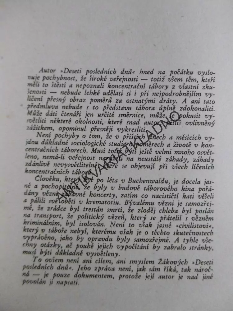 DESET POSLEDNÍCH DNŮ BUCHENWALD, JIŘÍ ŽÁK,