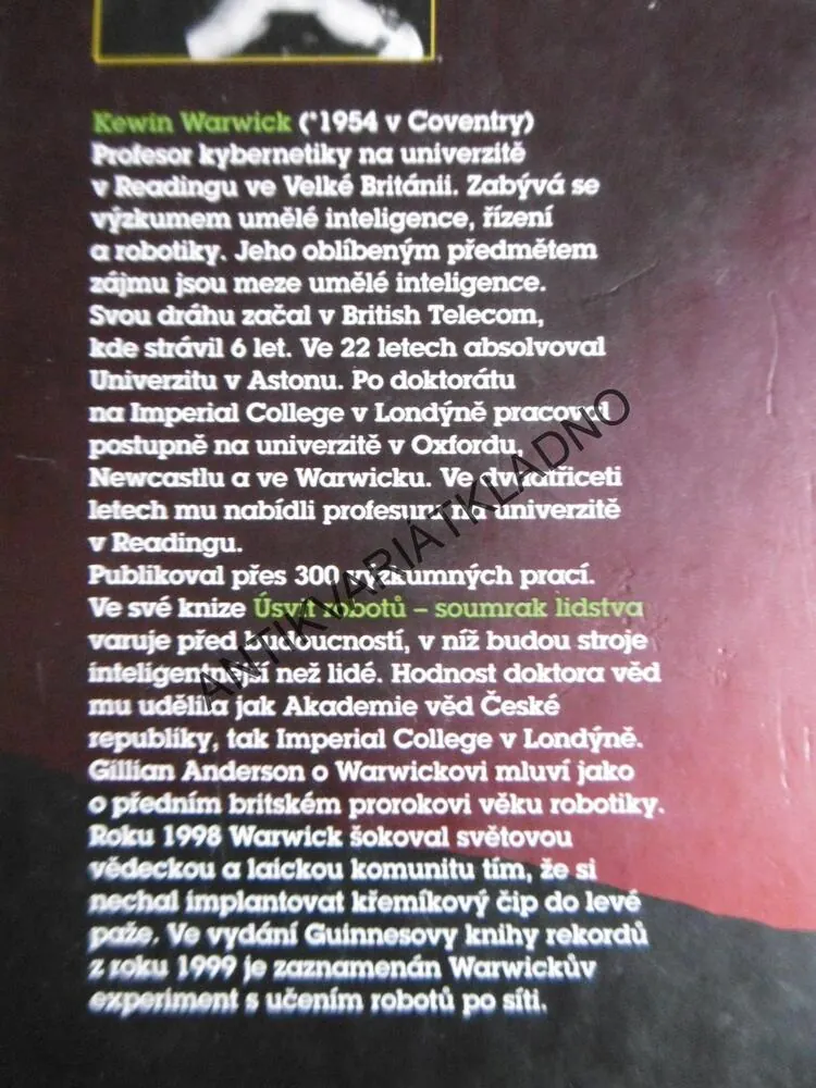 ÚSVIT ROBOTŮ SOUMRAK LIDSTVA, KEVIN WARWICK, **an