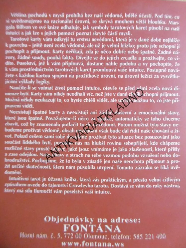 INTUITIVNÍ TAROT, MANGALA BILLSON