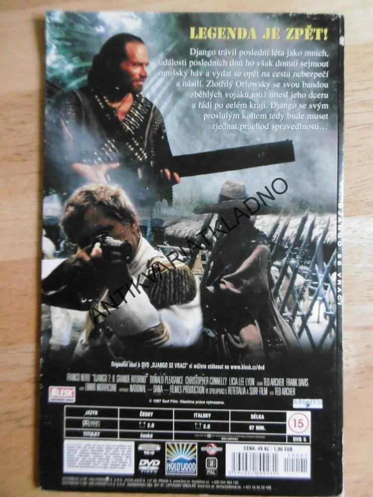 DJANGO SE VRACÍ, FRANCO NERO, DVD FILM 