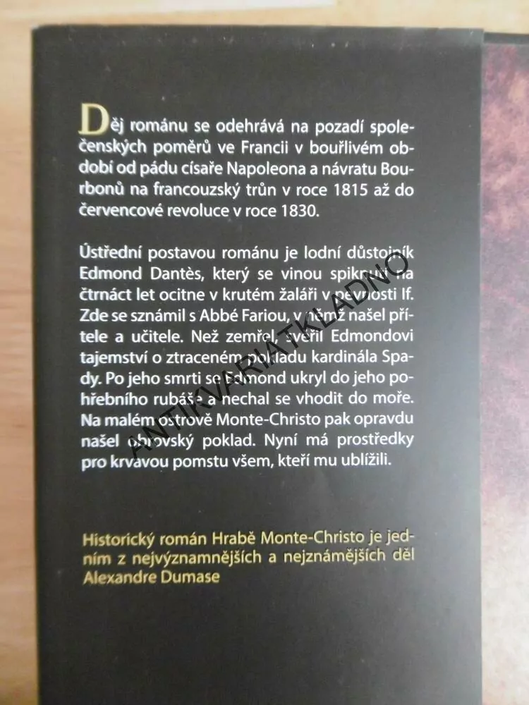 HRABĚ MONTE CHRISTO, ALEXANDRE DUMAS, **an
