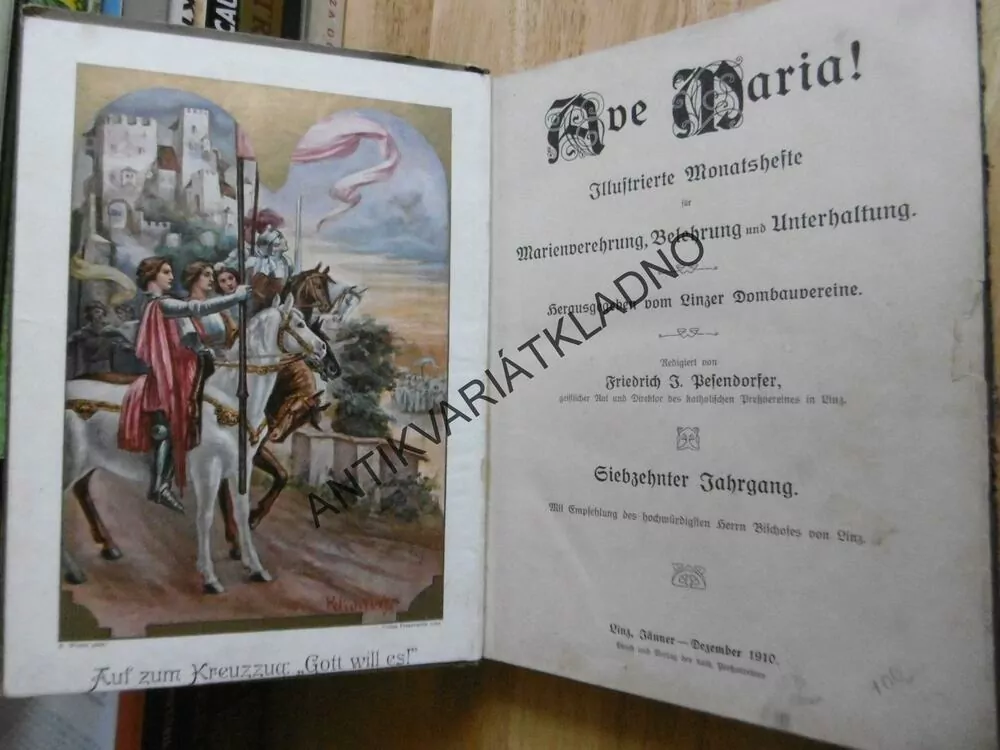 AVE MARIA! 1910, NĚMECKY, NÁBOŽENSKÝ ČASOPIS SVÁZANÝ, **an