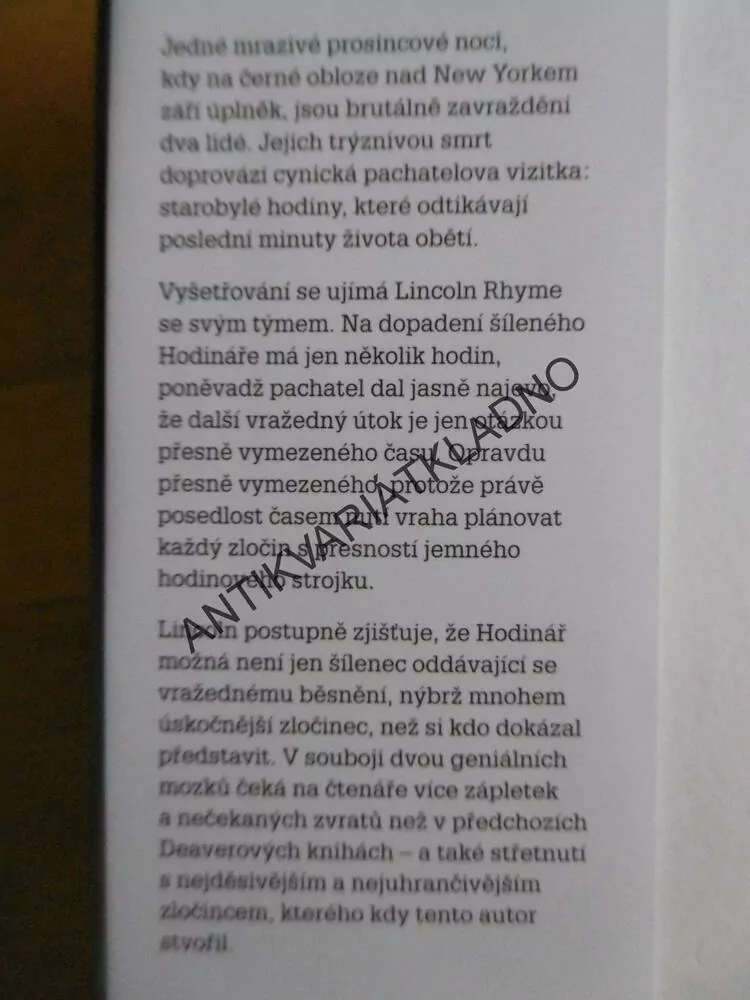 HODINÁŘ, JEFFERY DEAVER, **an