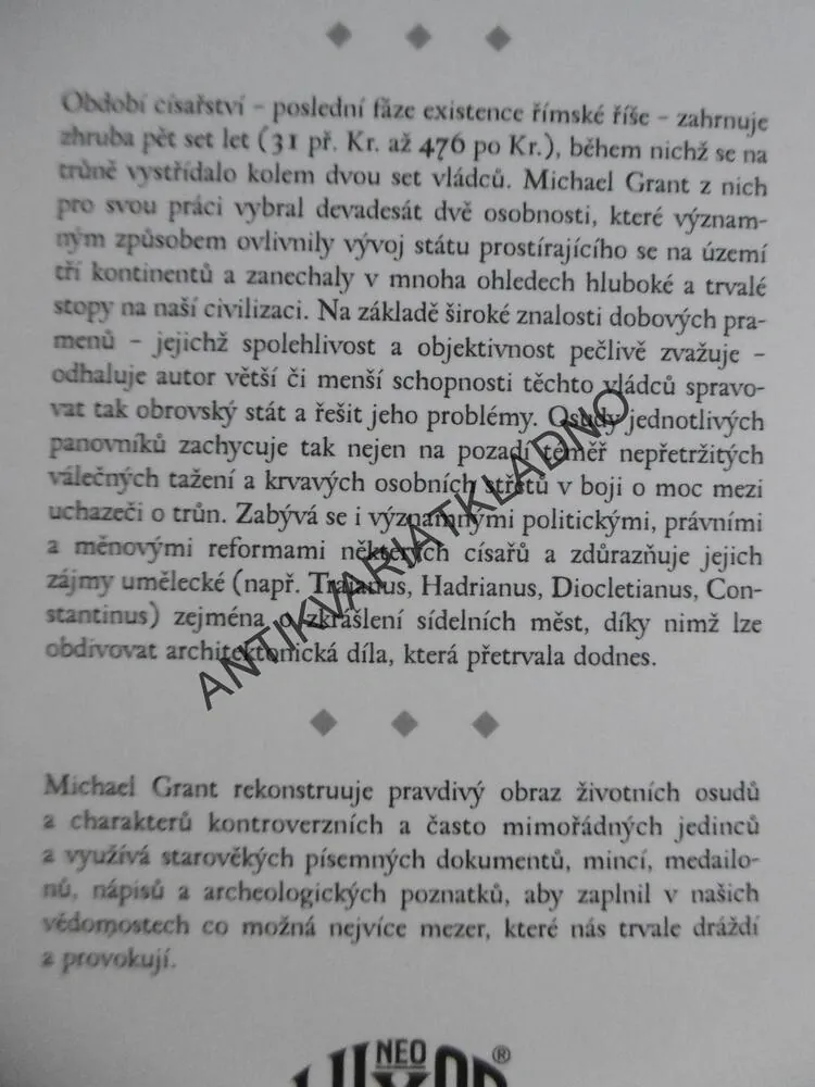 ŘÍMŠTÍ CÍSAŘOVÉ, MICHAEL GRANT, ŽIVOTOPISY VLÁDCŮ, **an
