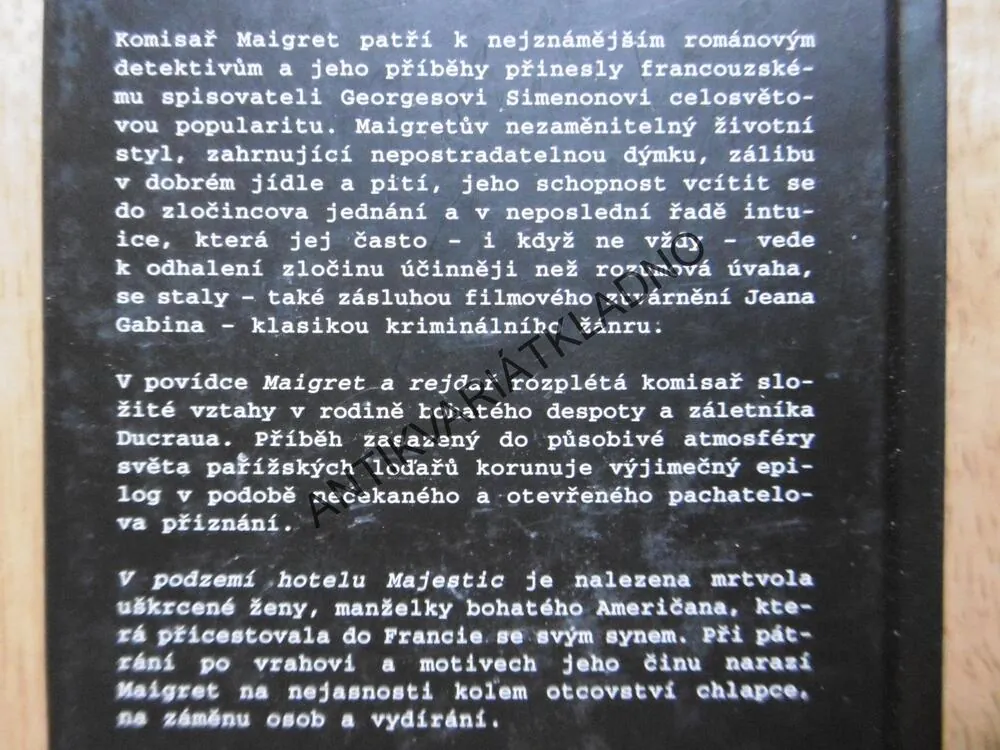 MAIGRET A REJDAŘ, V PODZEMÍ HOTELU MAJESTIC, GEORGES SIMENON, **an