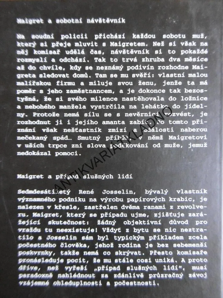 MAIGRET A SOBOTNÍ NÁVĚŠTĚVNÍK, MAIGRET A PŘÍPAD SLUŠNÝCH LIDÍ, GEORGES SIMENON, **an