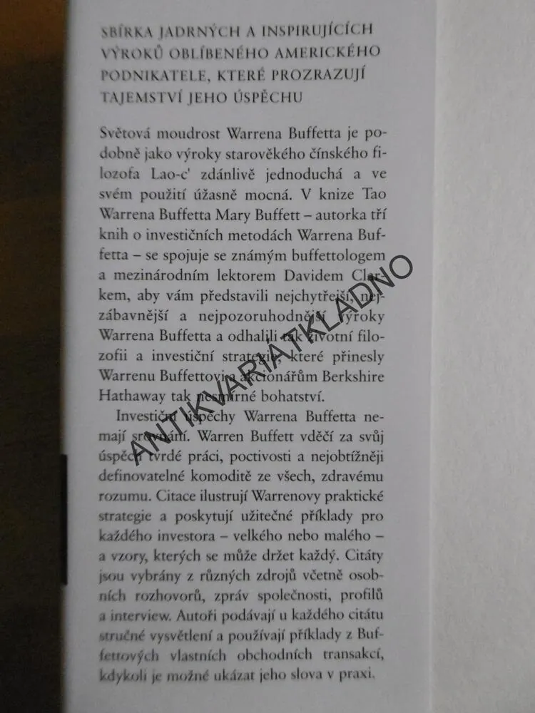 TAO WARRENA BUFFETTA, BUFFETT, CLARK,**an