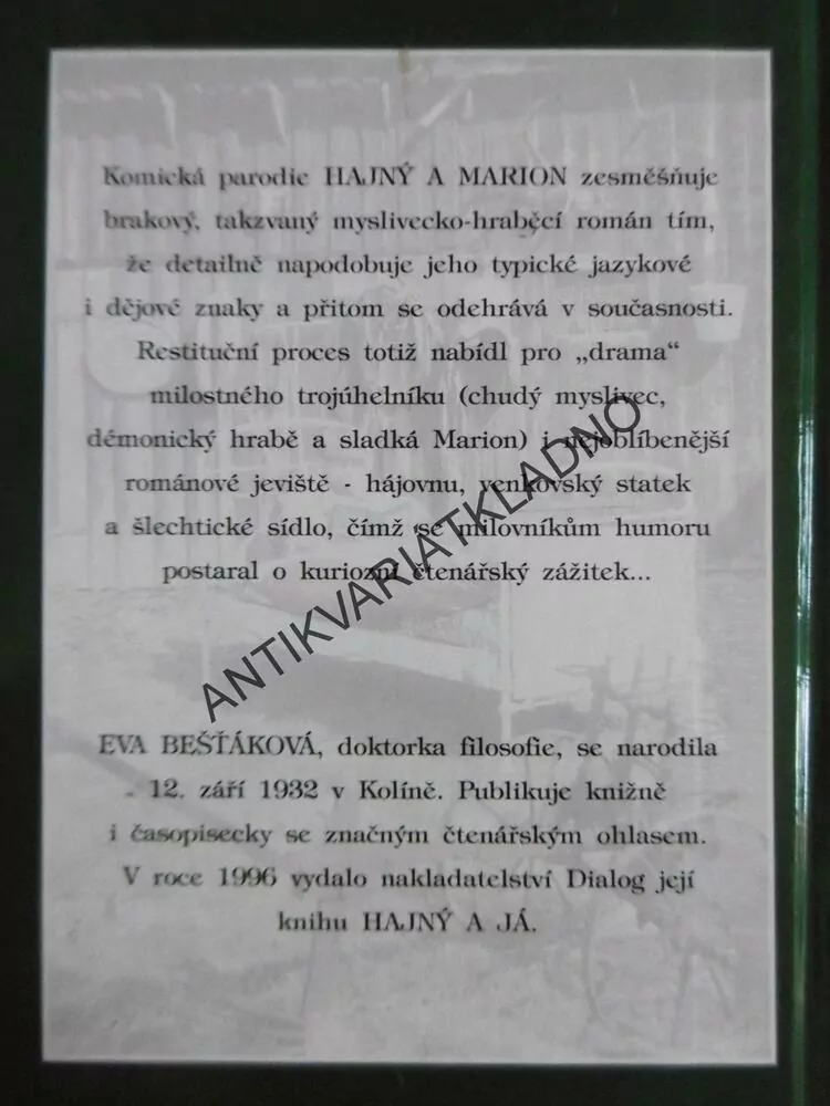 HAJNÝ A MARION, EVA BEŠŤÁKOVÁ, **an
