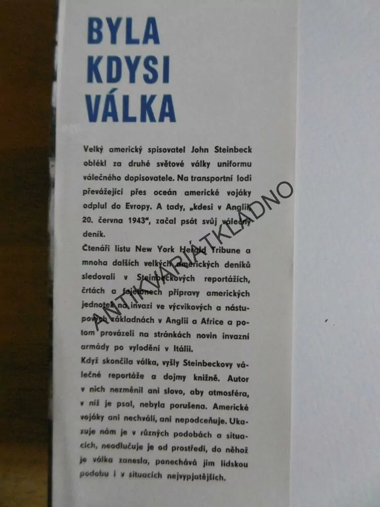 BYLA KDYSI VÁLKA, JOHN STEINBECK, **an
