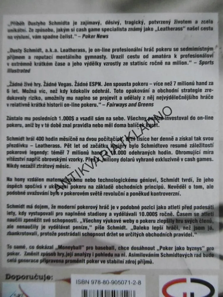 POKER JAKO BYZNYS ANEB JAK VYDĚLÁVAT PENÍZE, DUSTY SCHMIDT, SCOTT BROWN, **an