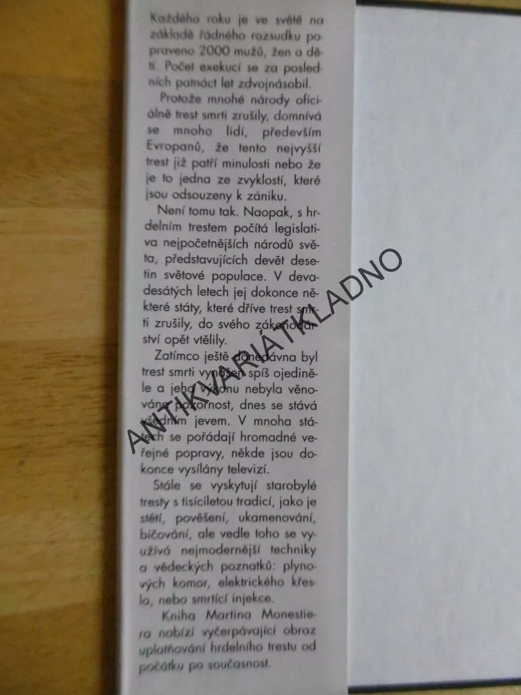 HISTORIE TRESTU SMRTI, MARTIN MONESTIER, **an