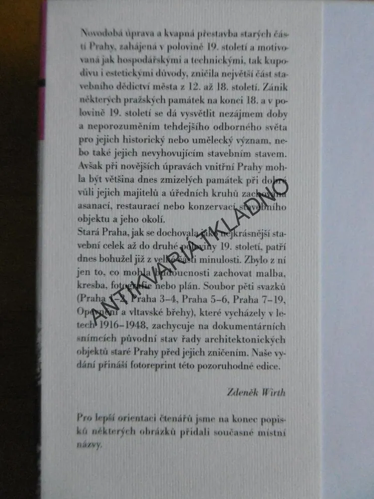 ZMIZELÁ PRAHA 4., POCHE, WIRTH, **an