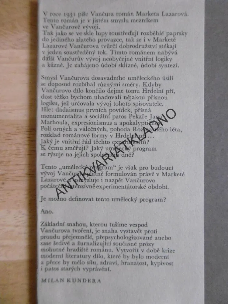 MARKÉTA LAZAROVÁ, VLADISLAV VANČUROVÁ, **an