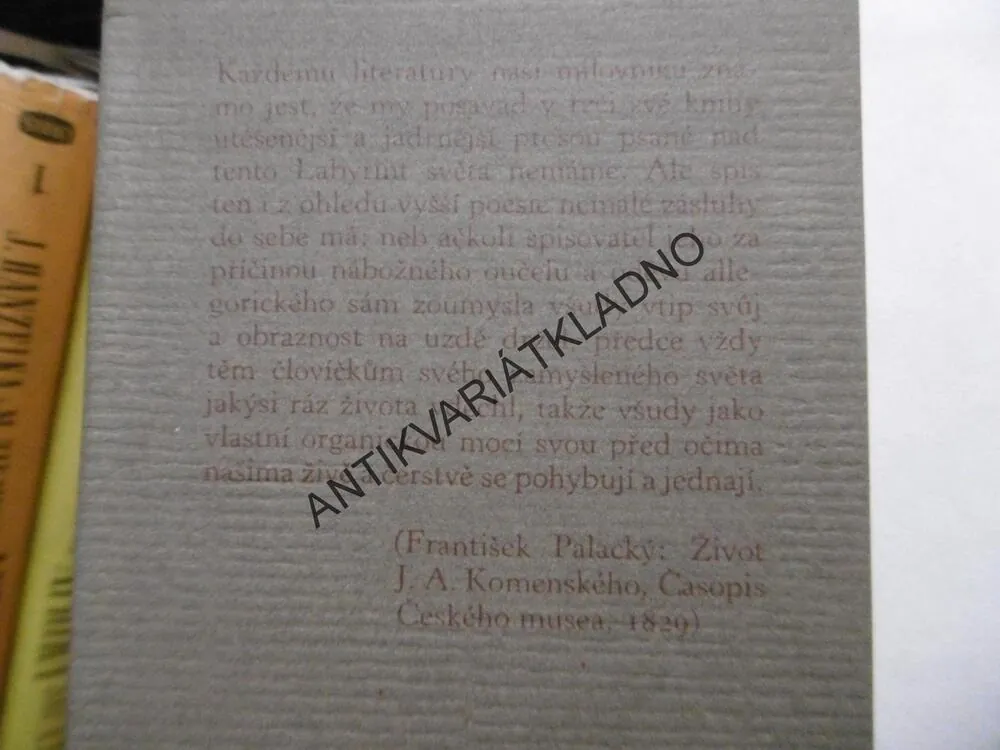 LABYRINT SVĚTA A RÁJ SRDCE, JAN ÁMOS KOMENSKÝ, **an