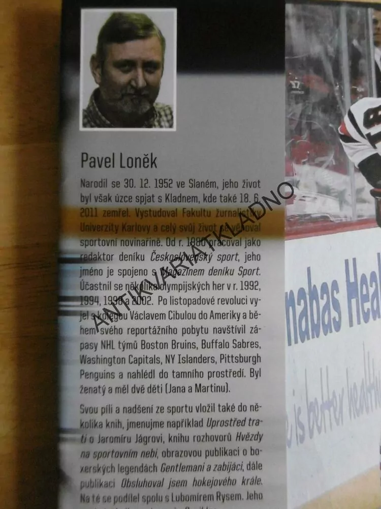 JAROMÍR JÁGR, HLEDÁNÍ NEBE, PAVEL LONĚK, HOKEJ, **an
