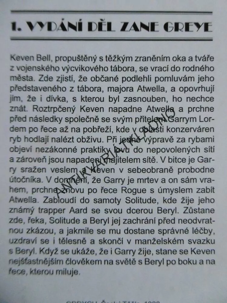 DIVOKÉ VODY ROGUE, ZANE GREY, KARAS, GLAJC, **an