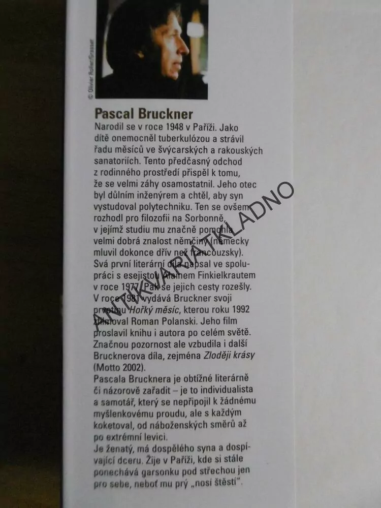 HOŘKÝ MĚSÍC, PASCAL BRUCKNER, **an