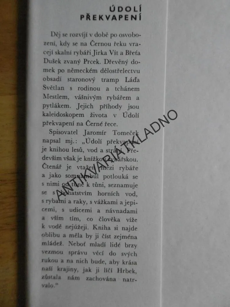ÚDOLÍ PŘEKVAPENÍ, RUDOLF HRBEK, 1987 , **an