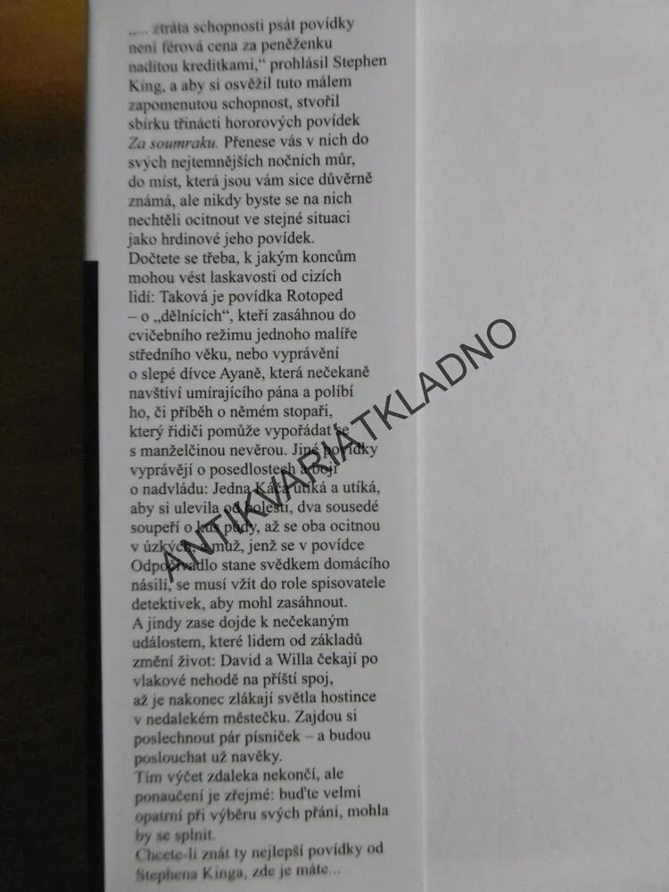 ZA SOUMRAKU, STEPHEN KING, **an