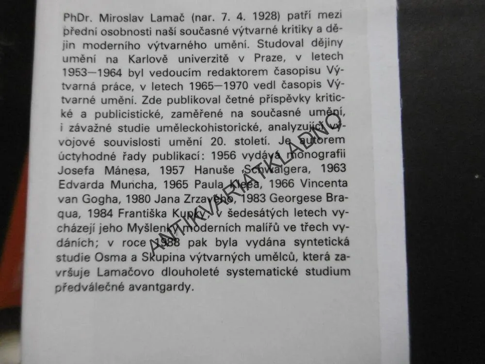 MYŠLENKY MODERNÍCH MALÍŘŮ, MIROSLAV LAMAČ, **an