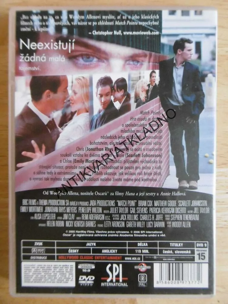 HRA OSUDU, MATCH POINT, DVD FILM 