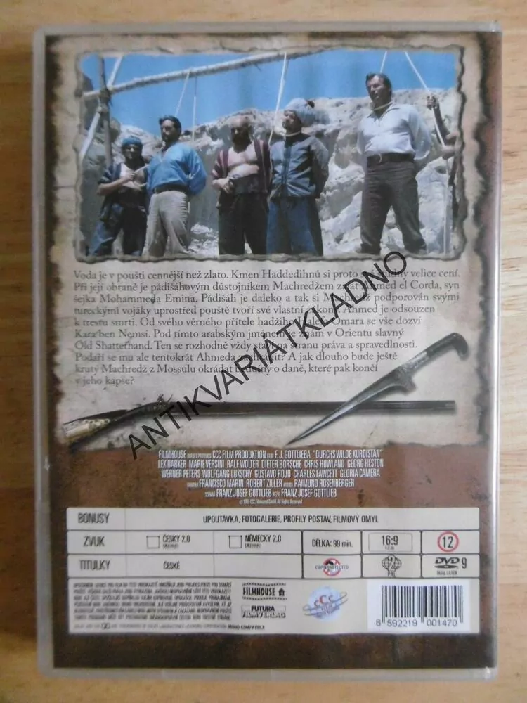 DIVOKÝM KURDISTÁNEM, BRICE, KAREL MAY, BARKER, DVD FILM