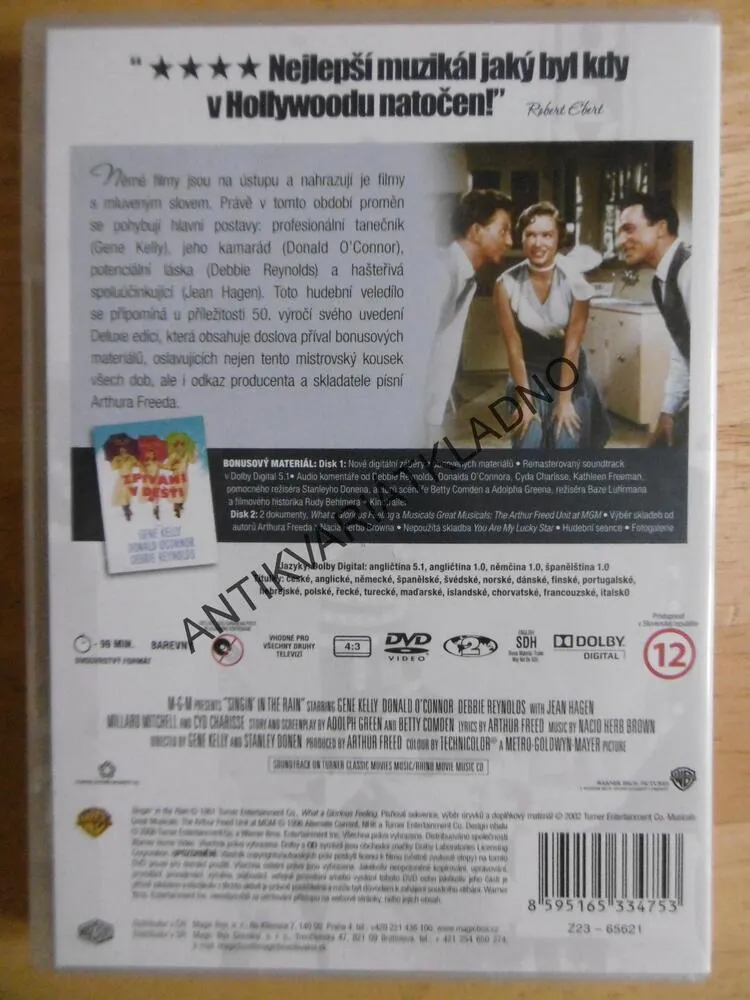 ZPÍVÁNÍ V DEŠTI, GENE KELLY, 2X DVD FILM