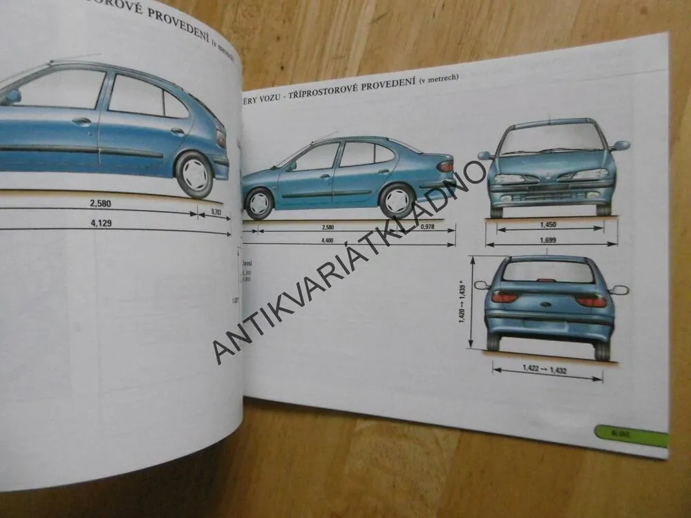RENAULT MÉGANE, SERVISNÍ KNÍŽKA, NÁVOD K OBSLUZE, 1997