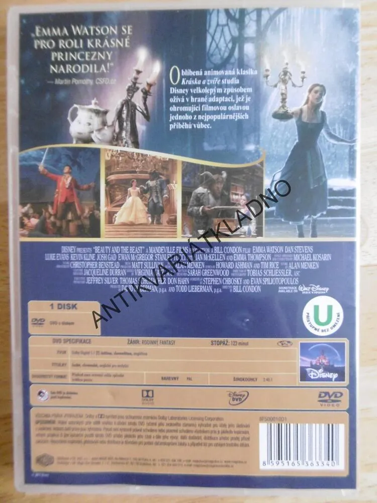 KRÁSKA A ZVÍŘE, DVD FILM DISNEY