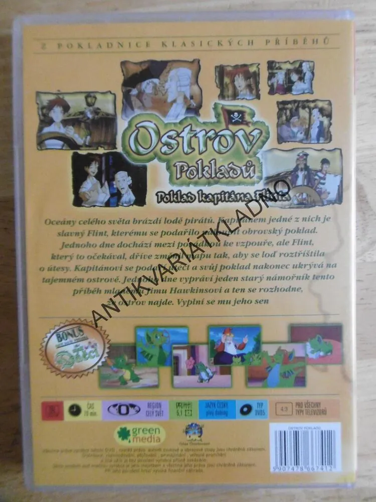 OSTROV POKLADŮ, POKLAD KAPITÁNA FLINTA, DVD FILM