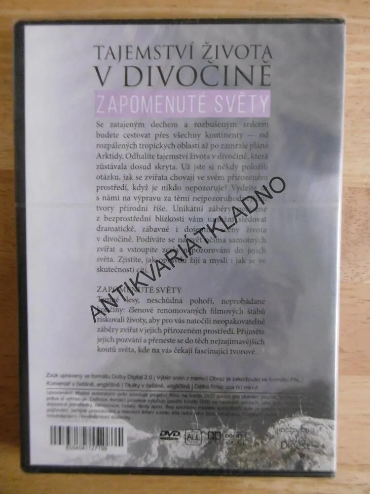TAJEMSTVÍ ŽIVOTA V DIVOČINĚ, ZAPOMENUTÉ SVĚTY, DVD FILM DOKUMENT
