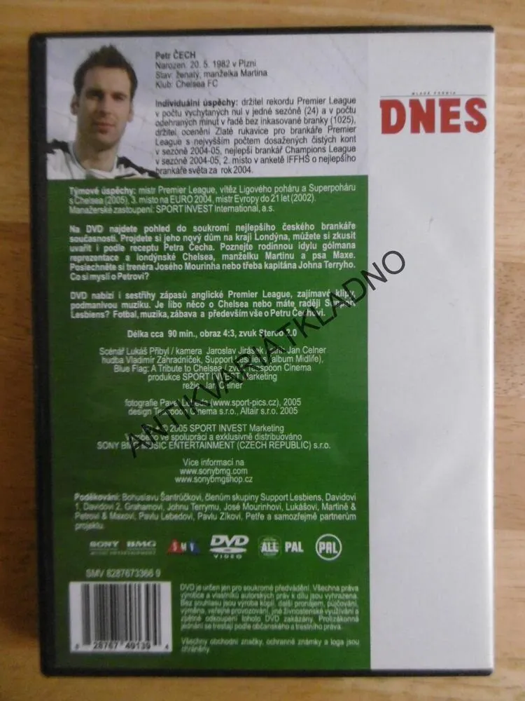 PETR ČECH, SPORT FOTBAL, DVD FILM DOKUMENT