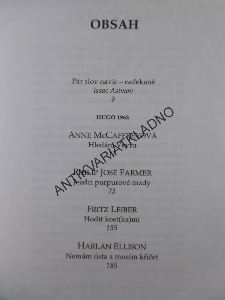 HUGO STORY 1968-1969, SCI-FI POVÍDKY, ISAAC ASIMOV AJ., **an