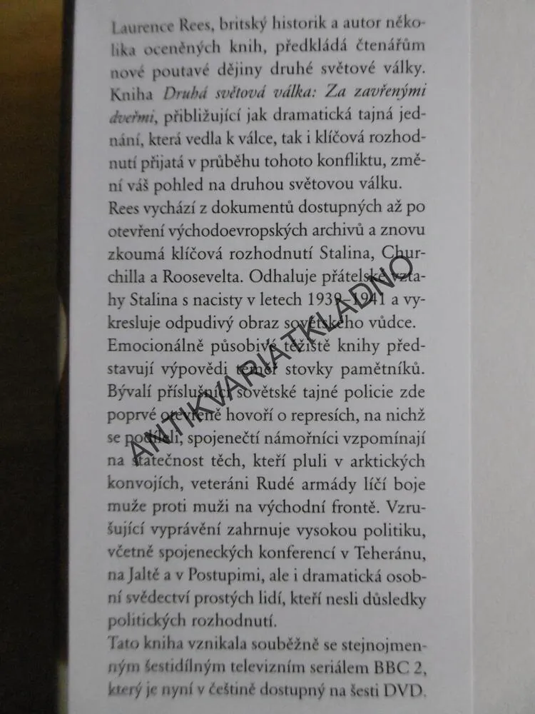 ZA ZAVŘENÝMI DVEŘMI, STALIN, NACISTÉA ZÁPAD, DRUHÁ SVĚTOVÁ VÁLKA, LAURENCE REES, **an