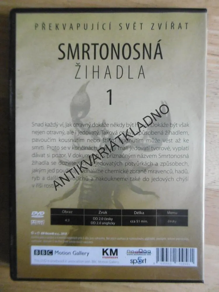 SMRTONOSNÁ ŽIHADLA,1., PŘEKVAPUJÍCÍ SVĚT ZVÍŘAT, DVD FILM DOKUMENT