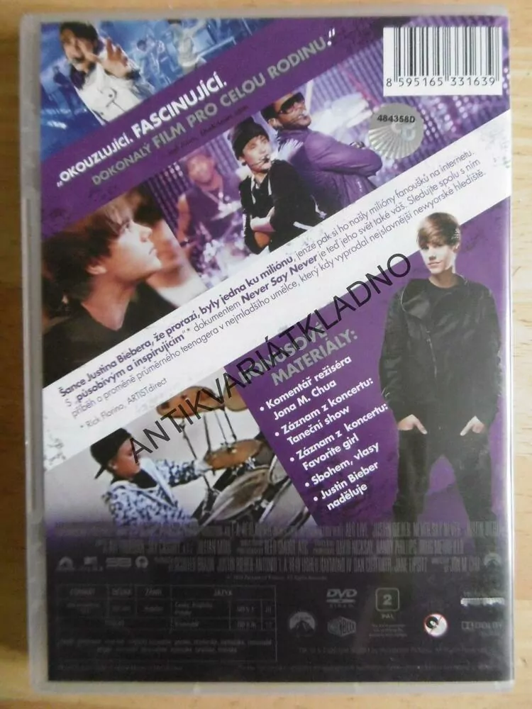 JUSTIN BIEBER, NEVER SAY NEVER, DVD FILM DOKUMENT
