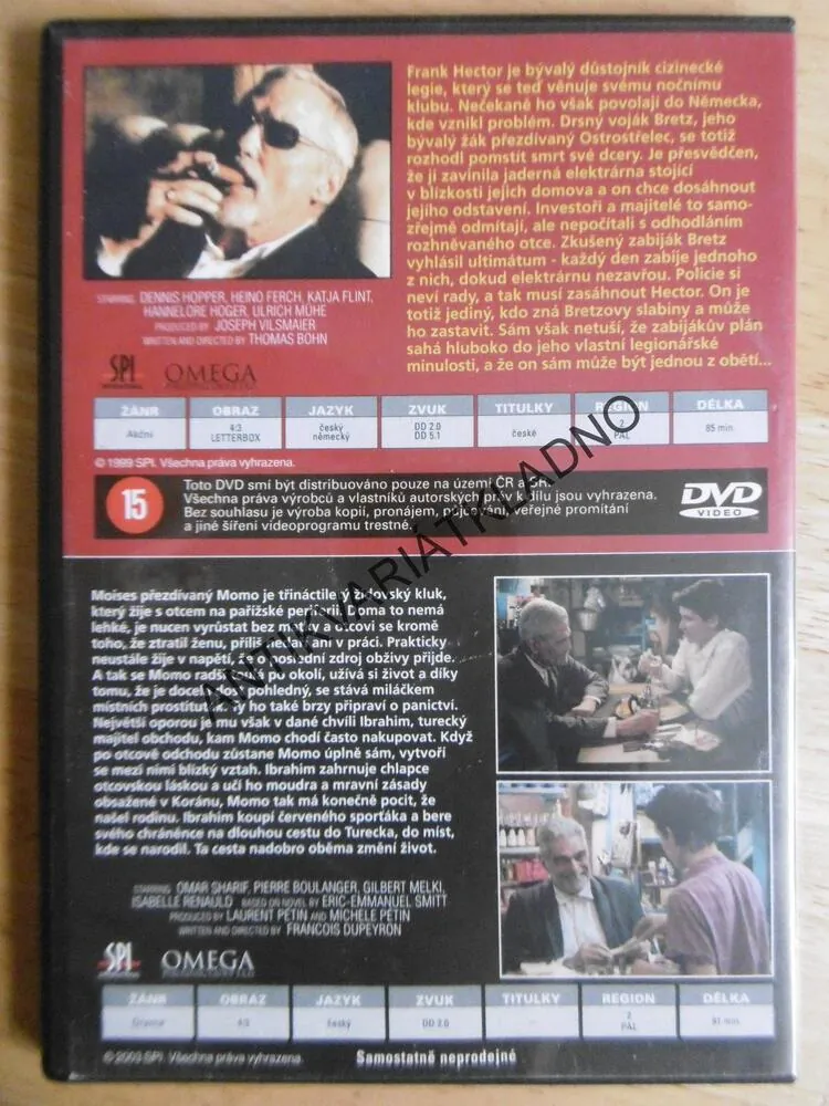 ZABIJÁCI, DENNIS HOPPER, MŮJ UČITEL IBRAHIM, OMAR SHARIF, DVD FILM