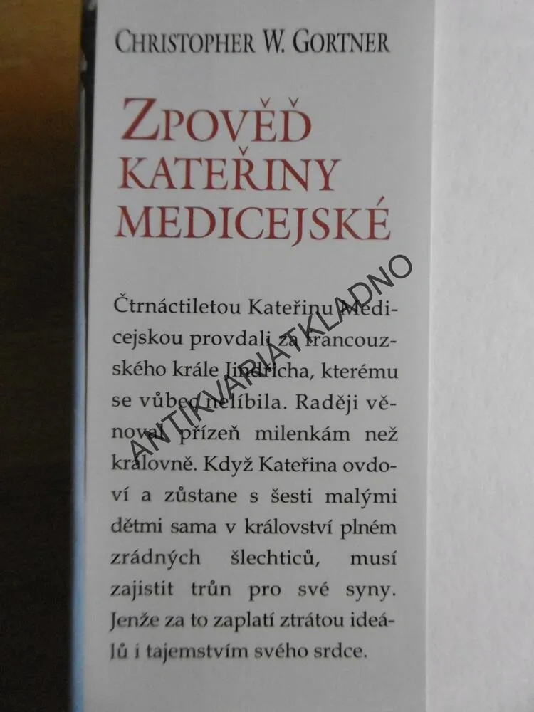 ZPOVĚĎ KATEŘINY MEDICEJSKÉ, CHRISTOPHER W. GORTNER, **an