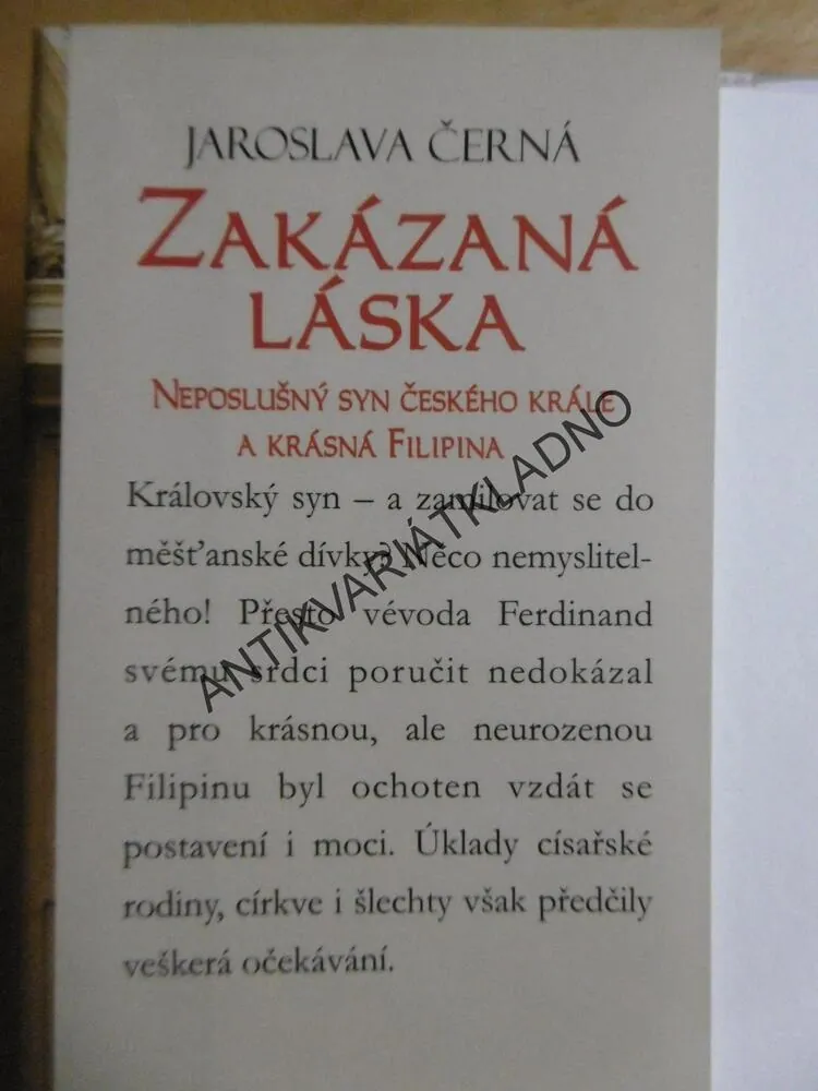 ZAKÁZANÁ LÁSKA, JAROSLAVA ČERNÁ, **an