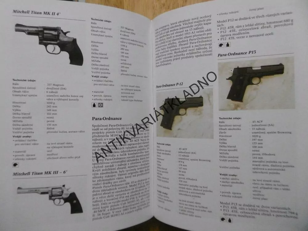 ENCYKLOPEDIE PISTOLÍ A REVOLVERŮ, A.E. HARTINK, ZBRANĚ, **an