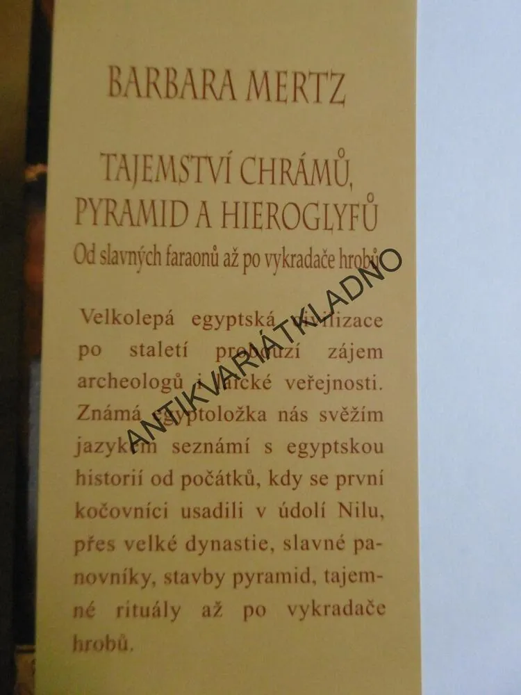 TAJEMSTVÍ CHRÁMŮ, PYRAMID A HIEROGLYFŮ, BARBARA MERTZ, **an