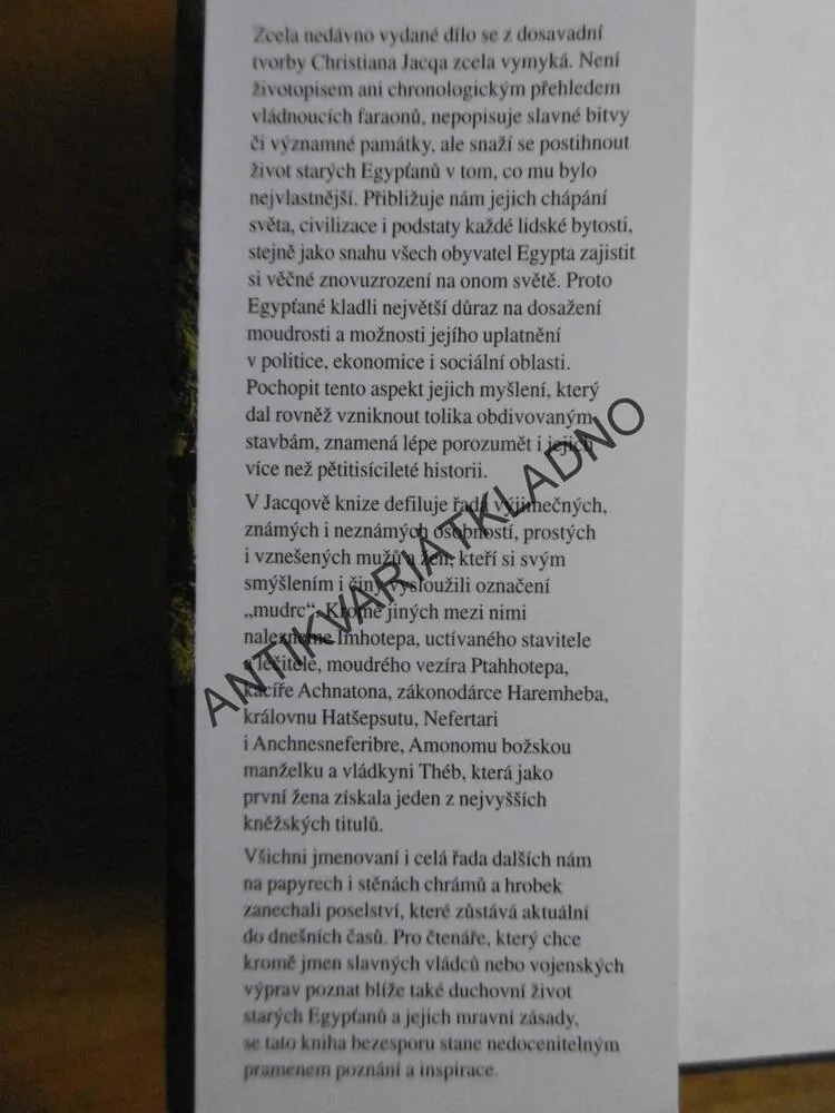 VELKÝ MUDRCI STARÉHO EGYPTA, CHRISTIAN JACQ, **an