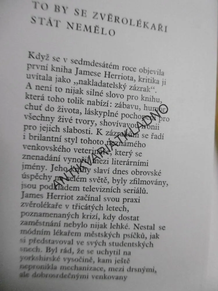 TO BY SE ZVĚROLÉKAŘI STÁT NEMĚLO, JAMES HERRIOT, CYRIL BOUDA,1978, **an
