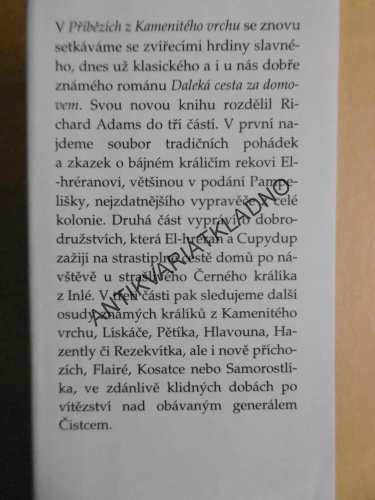 PŘÍBĚHY Z KAMENITÉHO VRCHU, RICHARD ADAMS, ADOLF BORN, **an