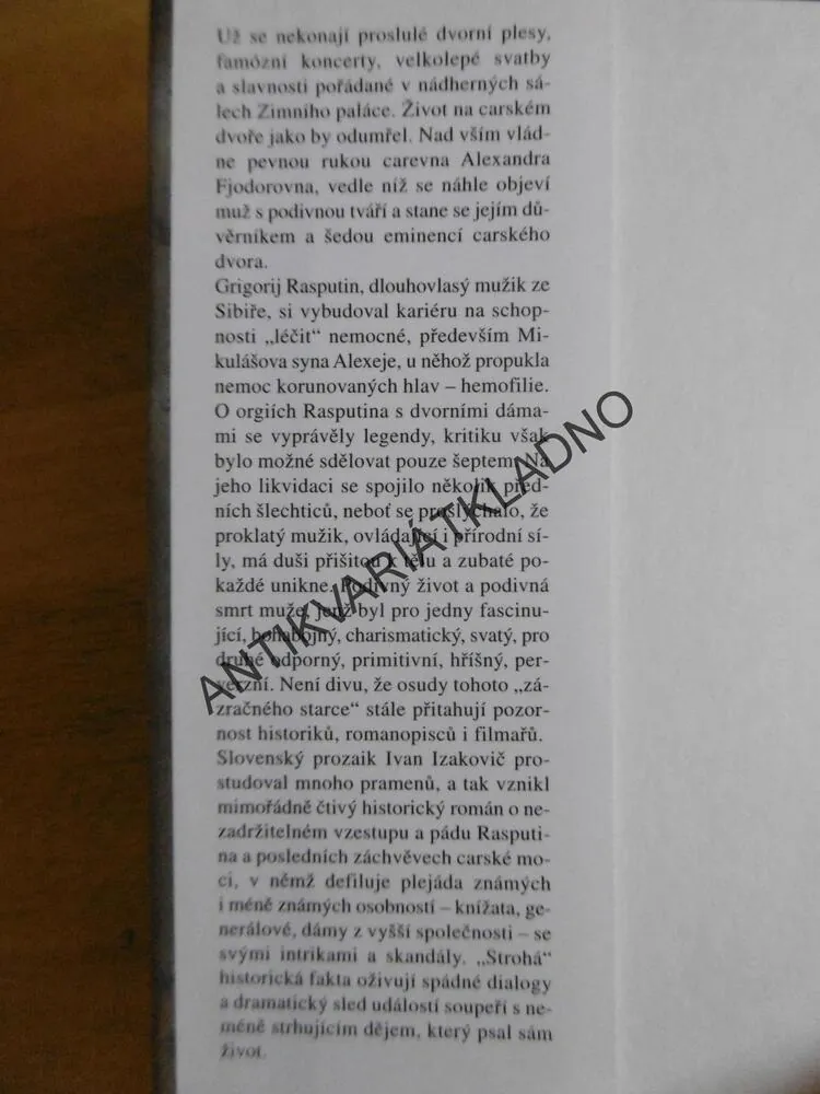 RASPUTIN A CAREVNA, IVAN IZAKOVIČ, **an